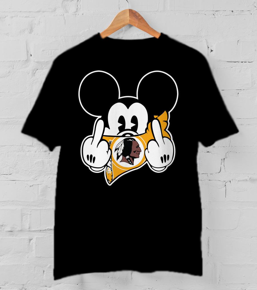 Redskins Mickey Mouse Middle Finger Gesture T-Shirt