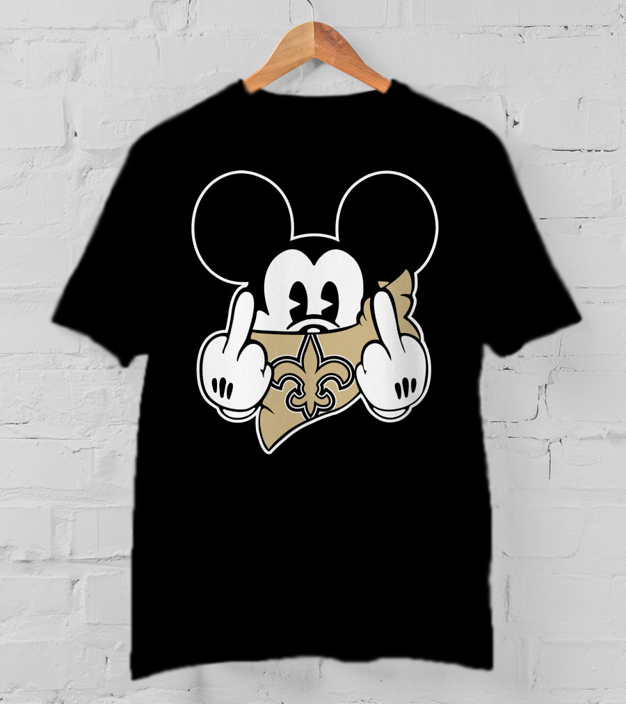 Saints Logo Gesture With Mouse Ears And Fleur-de-lis T-Shirt