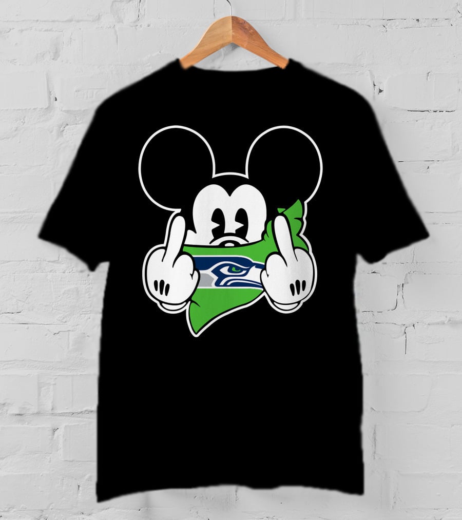 Seahawks Mickey Mouse Middle Finger T-Shirt