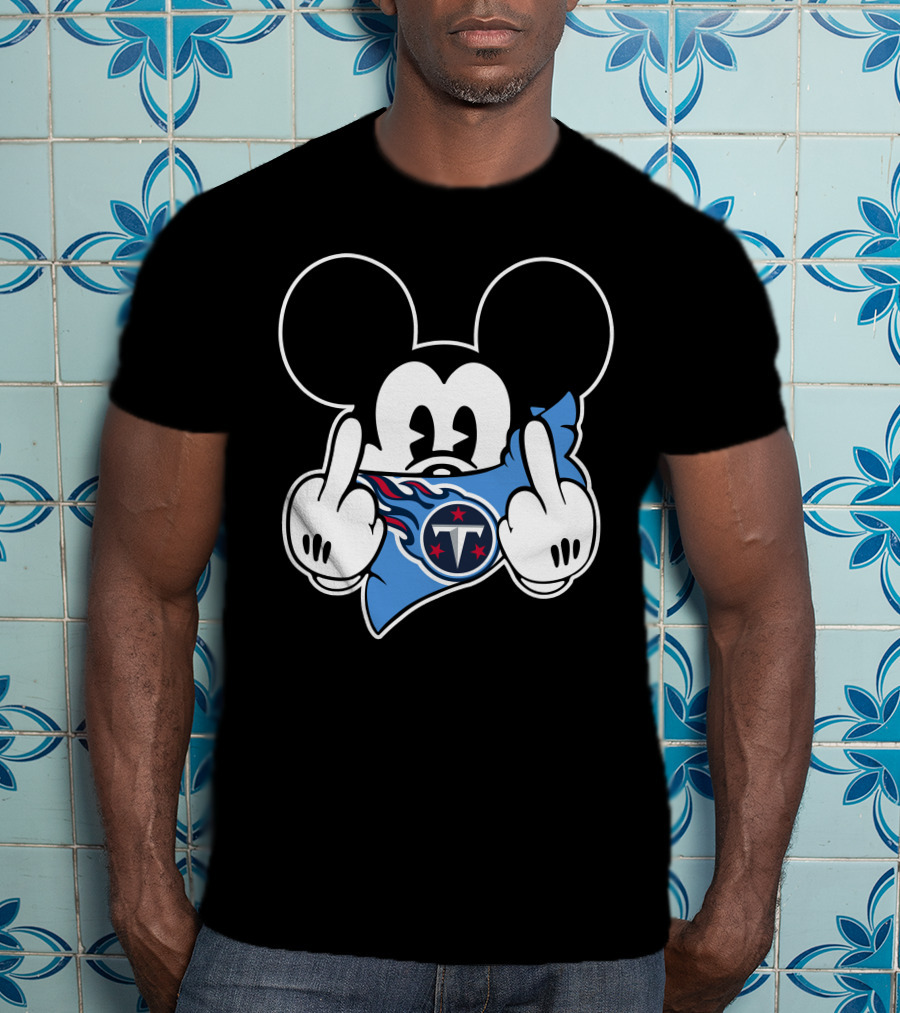 Mickey Mouse Titans Tennessee NFL Parody Flag T-Shirt