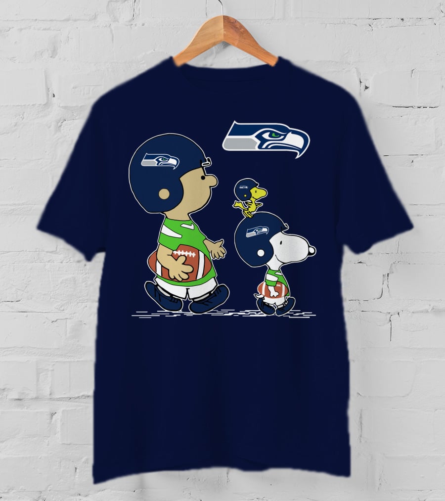 Seahawks Snoopy Football Helmet Friends With Football T-Shirt
