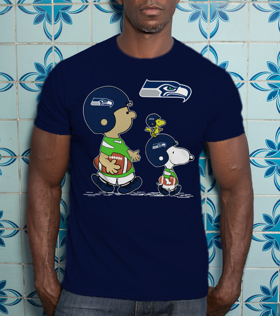 Seahawks Snoopy Football Helmet Friends With Football T-Shirt