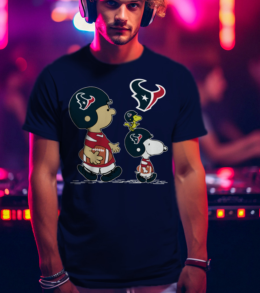 Houston Texans Snoopy And Woodstock Football Team Spirit T-Shirt