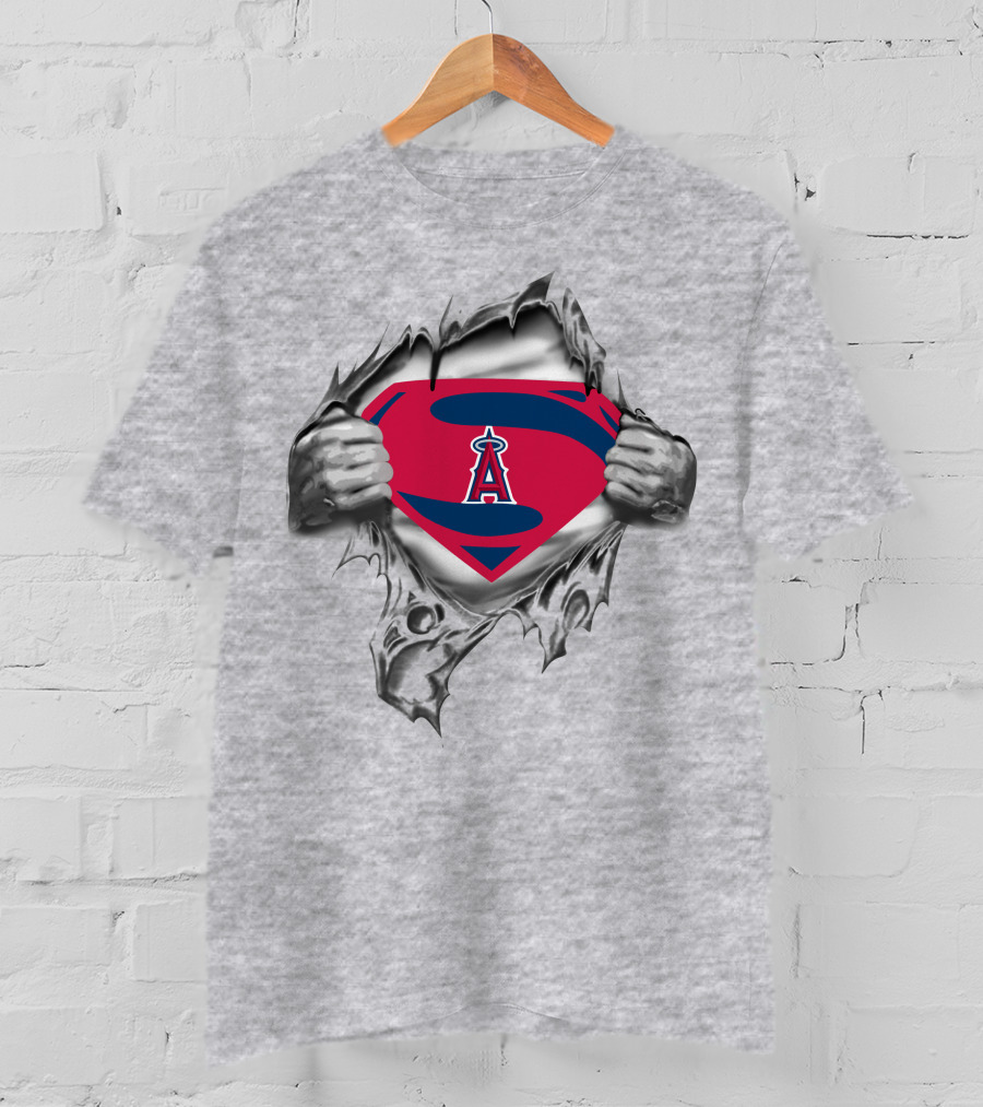 Angels Superman Symbol With Red Shield And Letter A T-Shirt