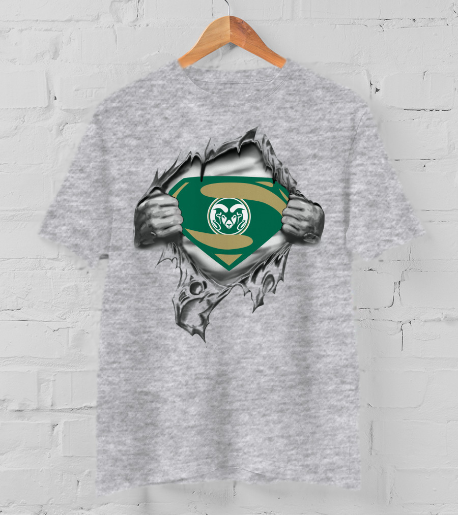 Colorado State Rams Super Man Logo Shield T-Shirt