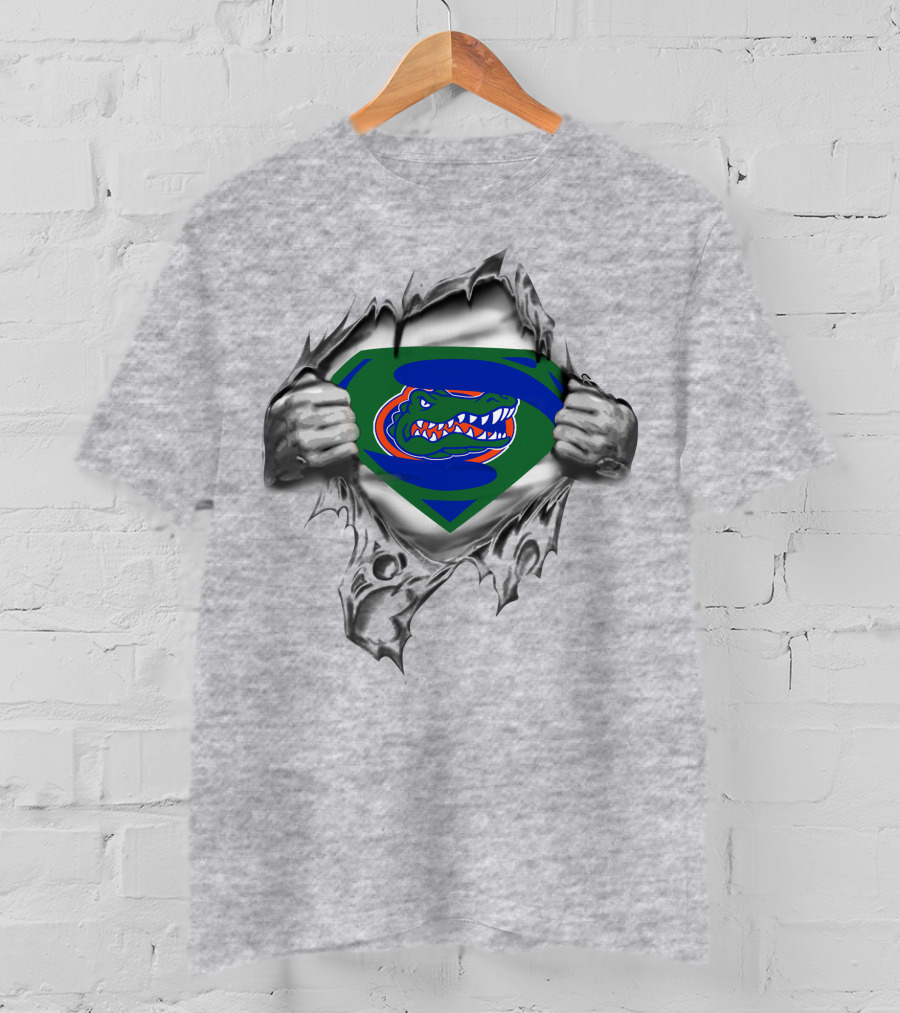 Gators Superman Logo Torn Chest T-Shirt