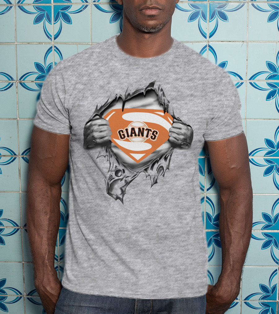 Giants Superhero Baseball Chest Reveal T-Shirt
