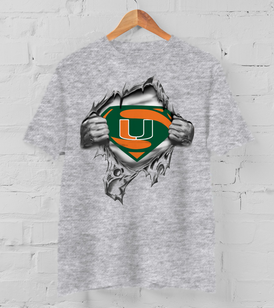 Miami Hurricanes Superman Logo U Shield T-Shirt
