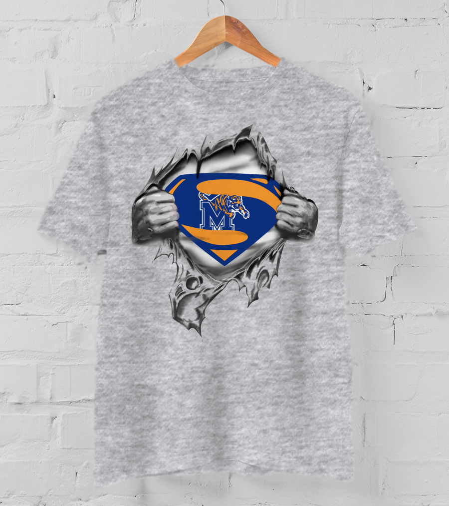 Memphis Tigers Superman Logo Reveal T-Shirt