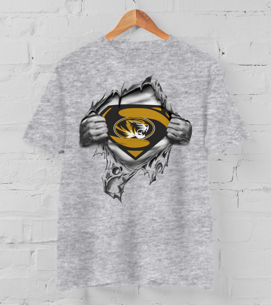 Missouri Tigers Superman Shield Rip T-Shirt