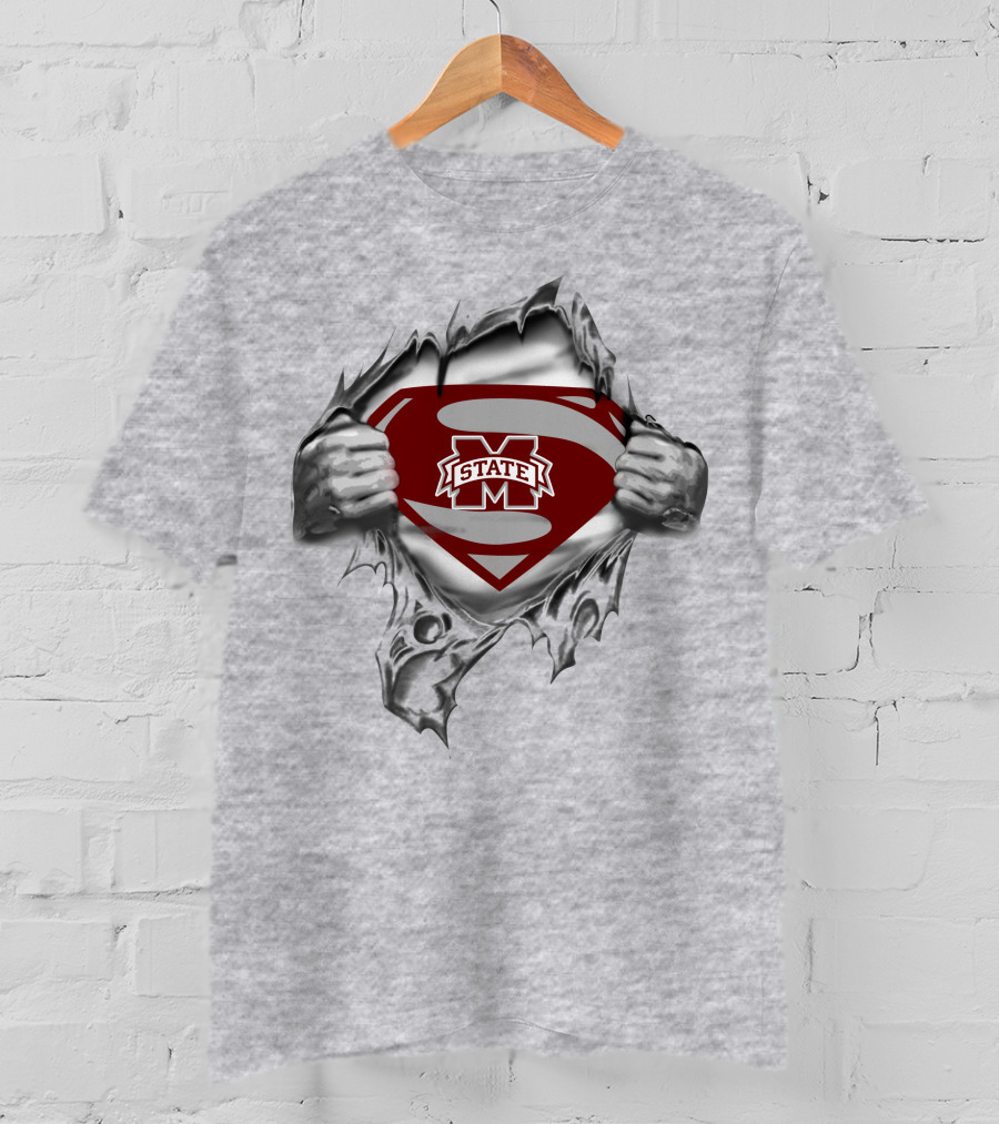 Mississippi State University Ms State Super Man Shield T-Shirt