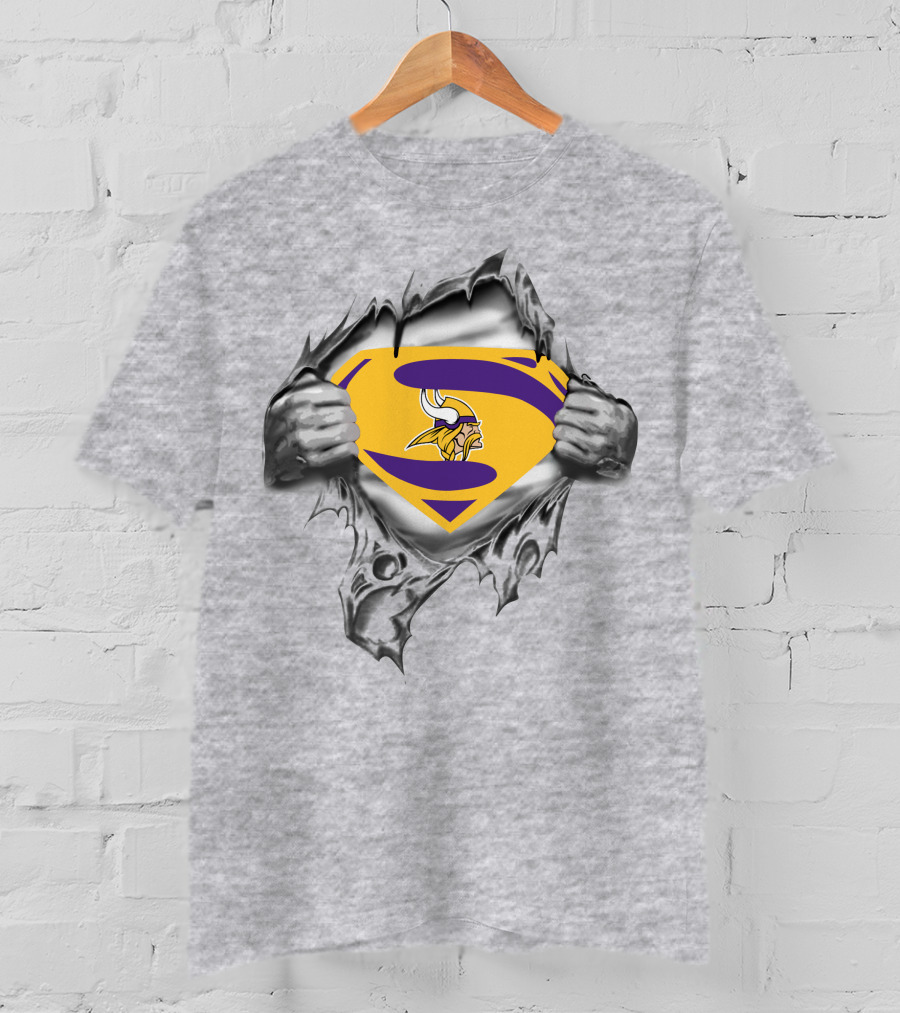 Vikings Logo Superman Shield Fusion T-Shirt