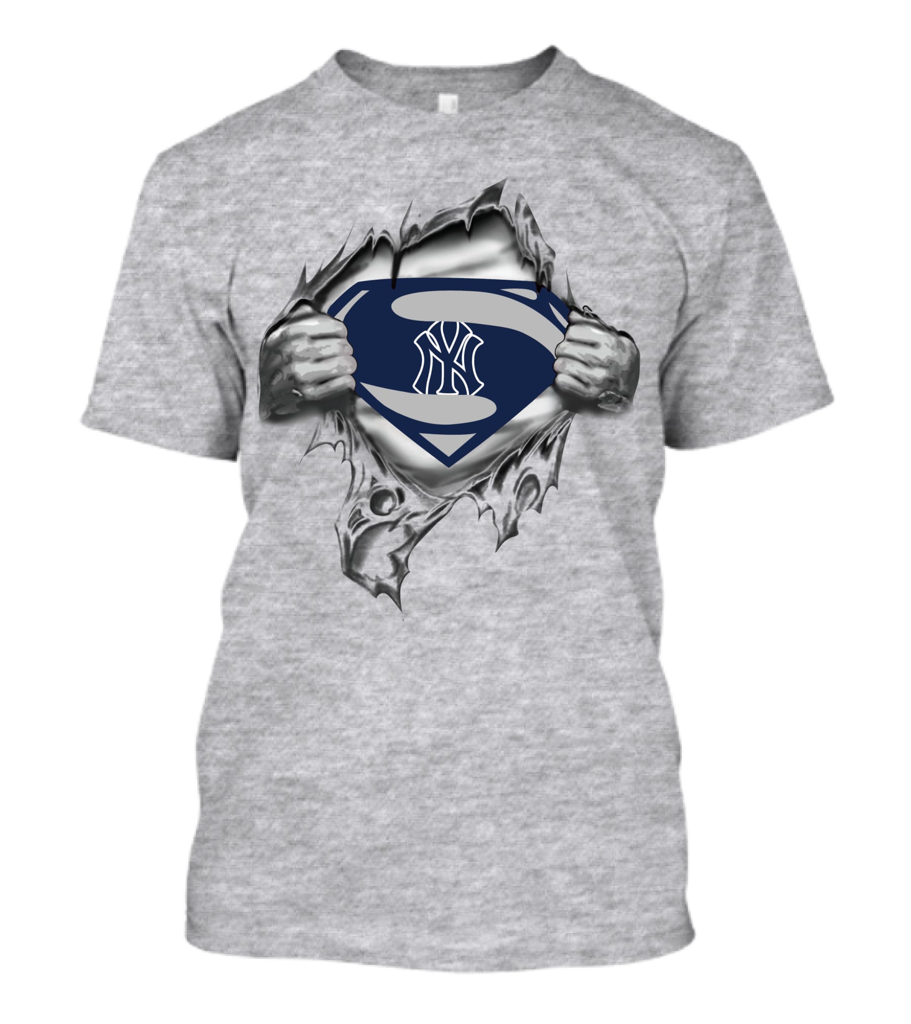 Yankees Superman Logo Ripped Shield Iconic T-Shirt