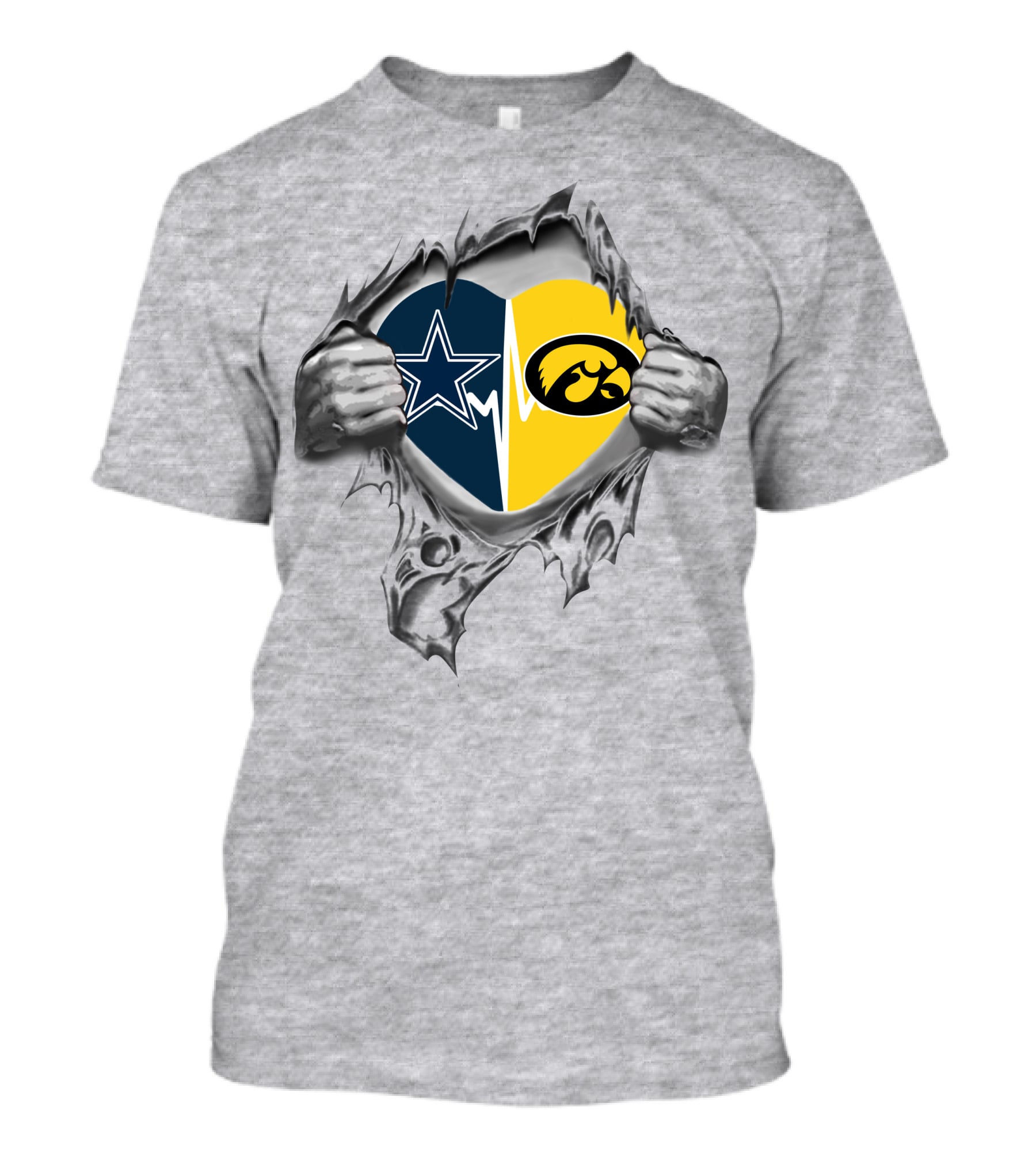 32 Cowboys Iowa It's In My Heart Cowboys Star Hawkeyes Heartbeat T-Shirt