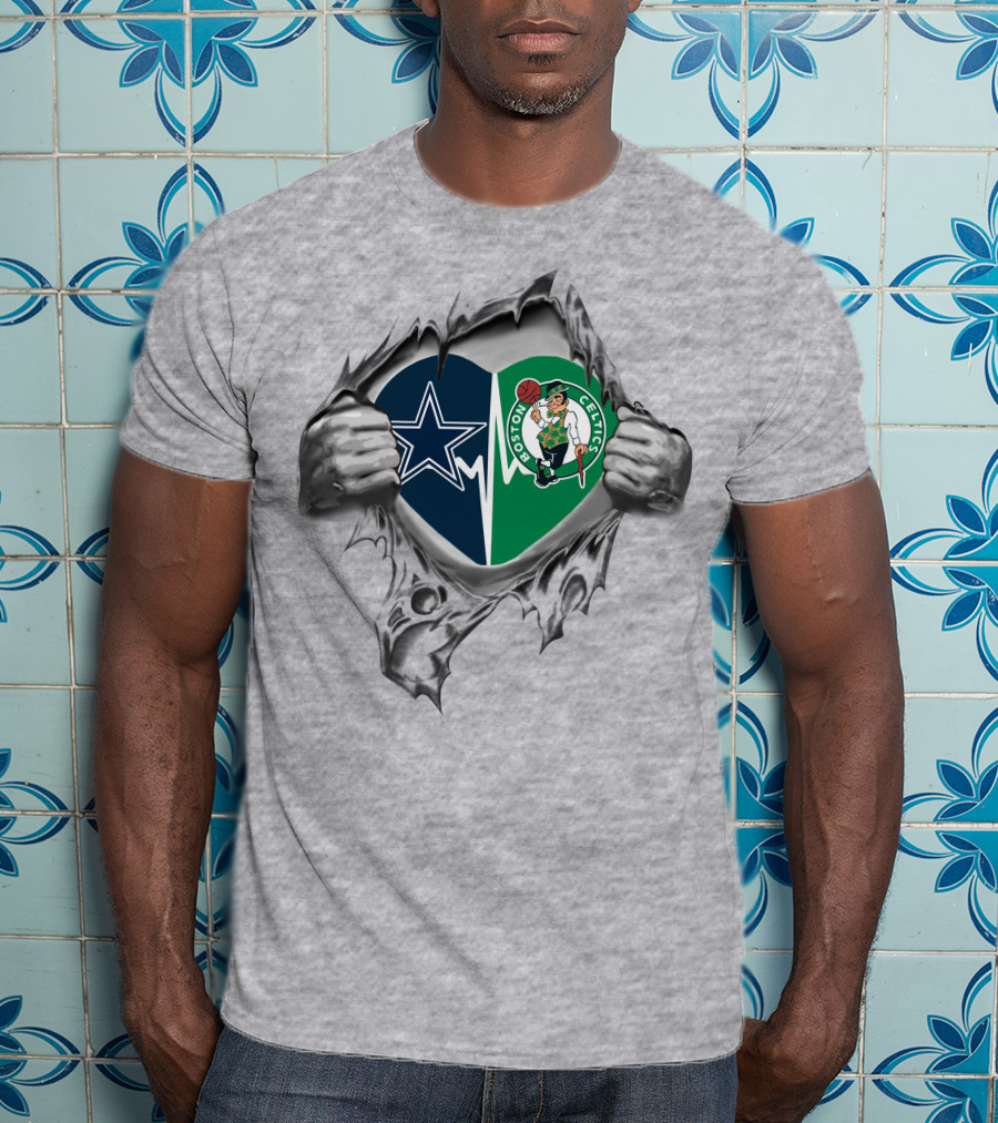 59 Front Cowboys Celtics It's In My Heart Cowboys Celtics Logos Heart T-Shirt