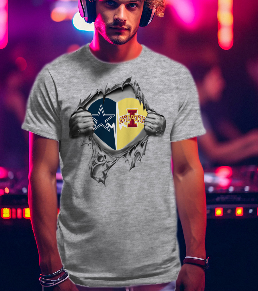 Cowboys And Iowa State Torn Heart T-Shirt