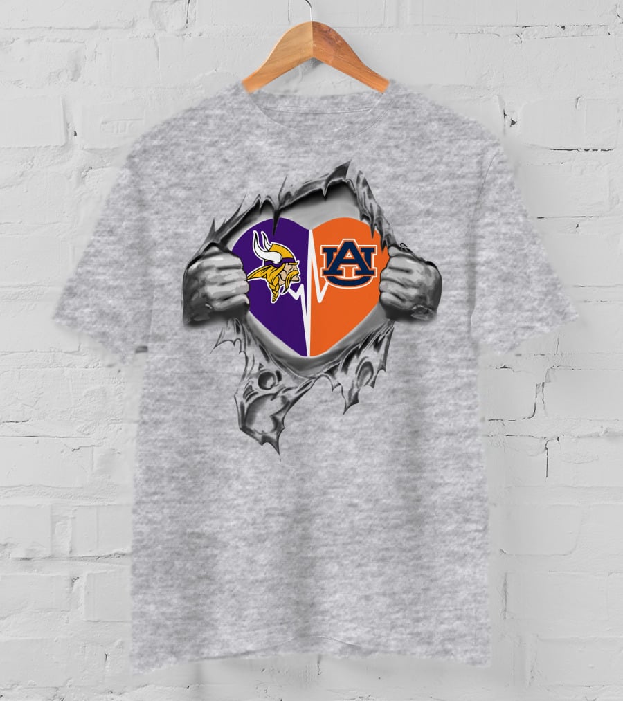 Vikings Auburn Heart Design It's In My Heart T-Shirt