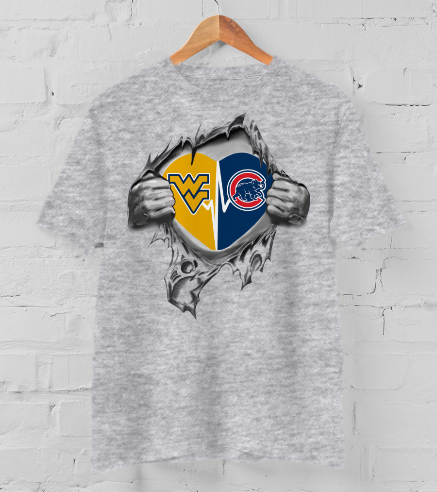 Cubs West Virginia Mountaineers Heart WV Cubs T-Shirt