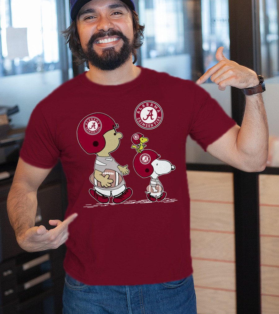 Alabama Crimson Tide Snoopy Peanuts Football Charlie Brown Woodstock T-Shirt