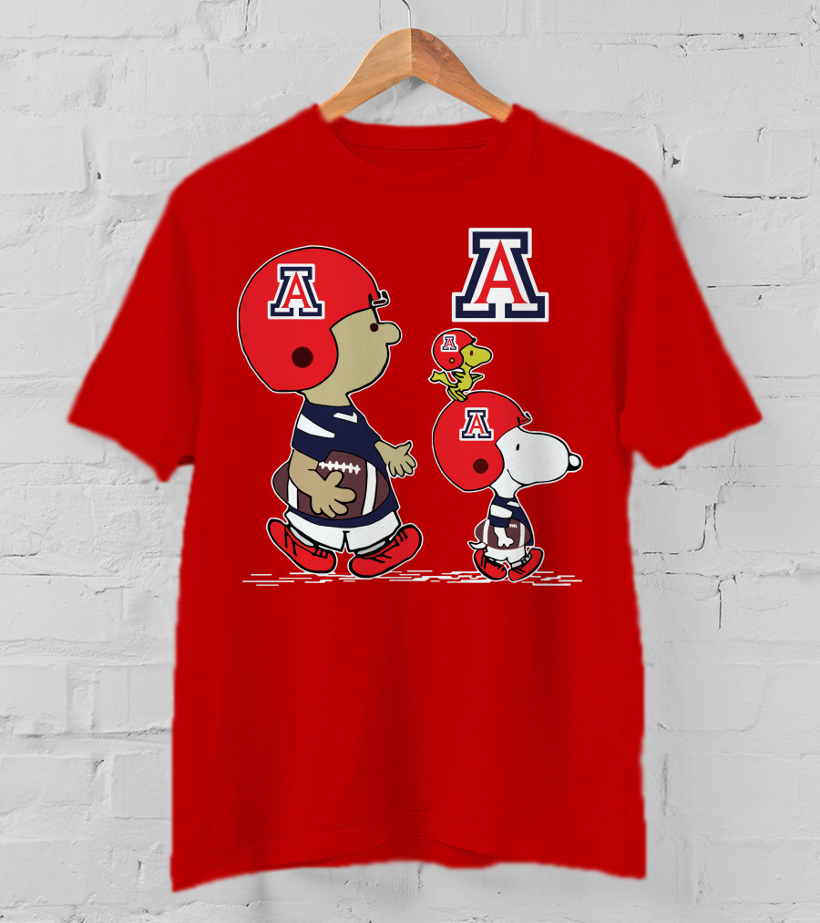 Arizona Wildcats Snoopy Football Team Peanuts Characters T-Shirt