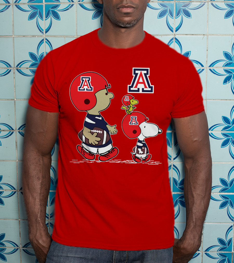 Arizona Wildcats Snoopy Football Team Peanuts Characters T-Shirt