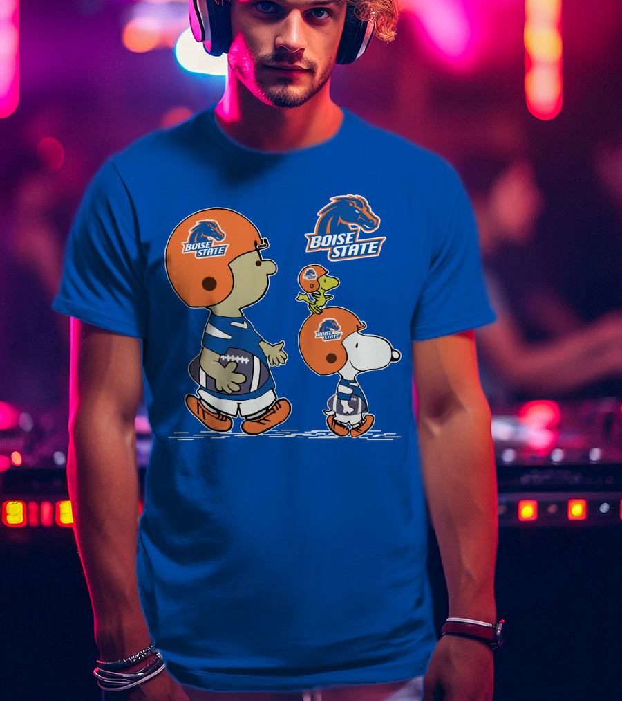 Boise State Broncos Peanuts Football Snoopy And Friends T-Shirt