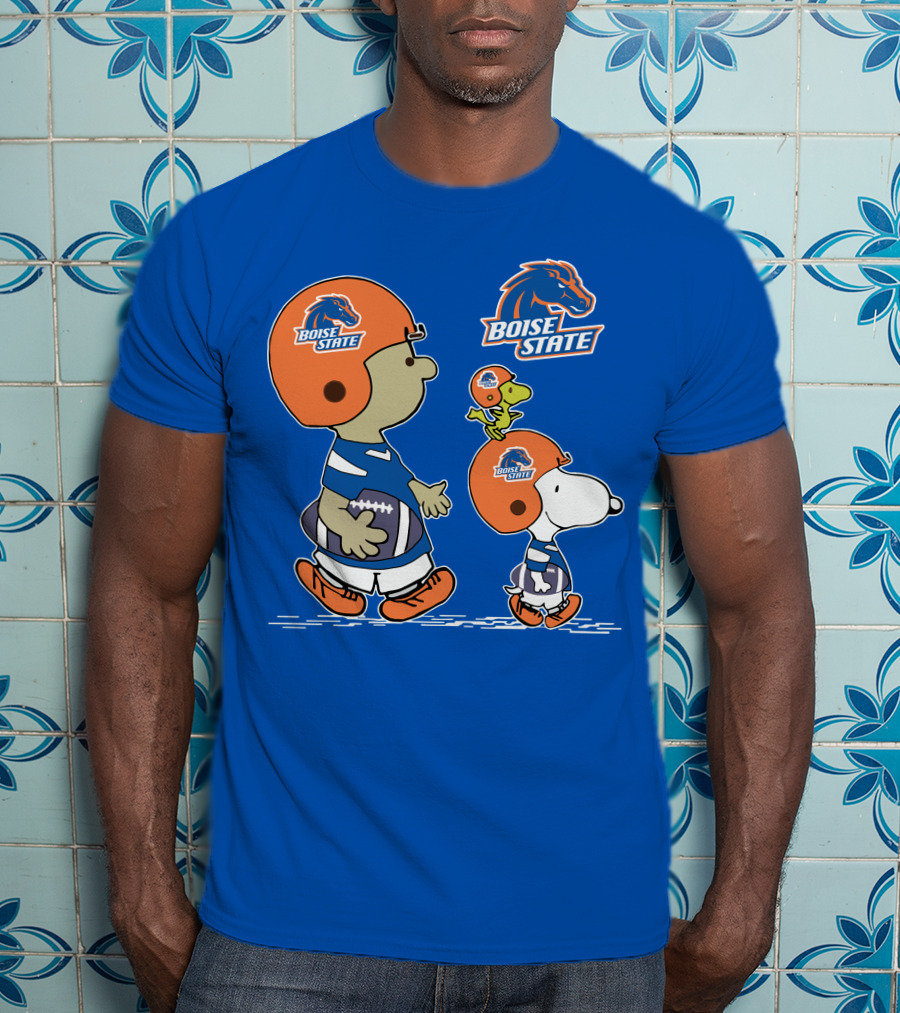 Boise State Broncos Peanuts Football Snoopy And Friends T-Shirt