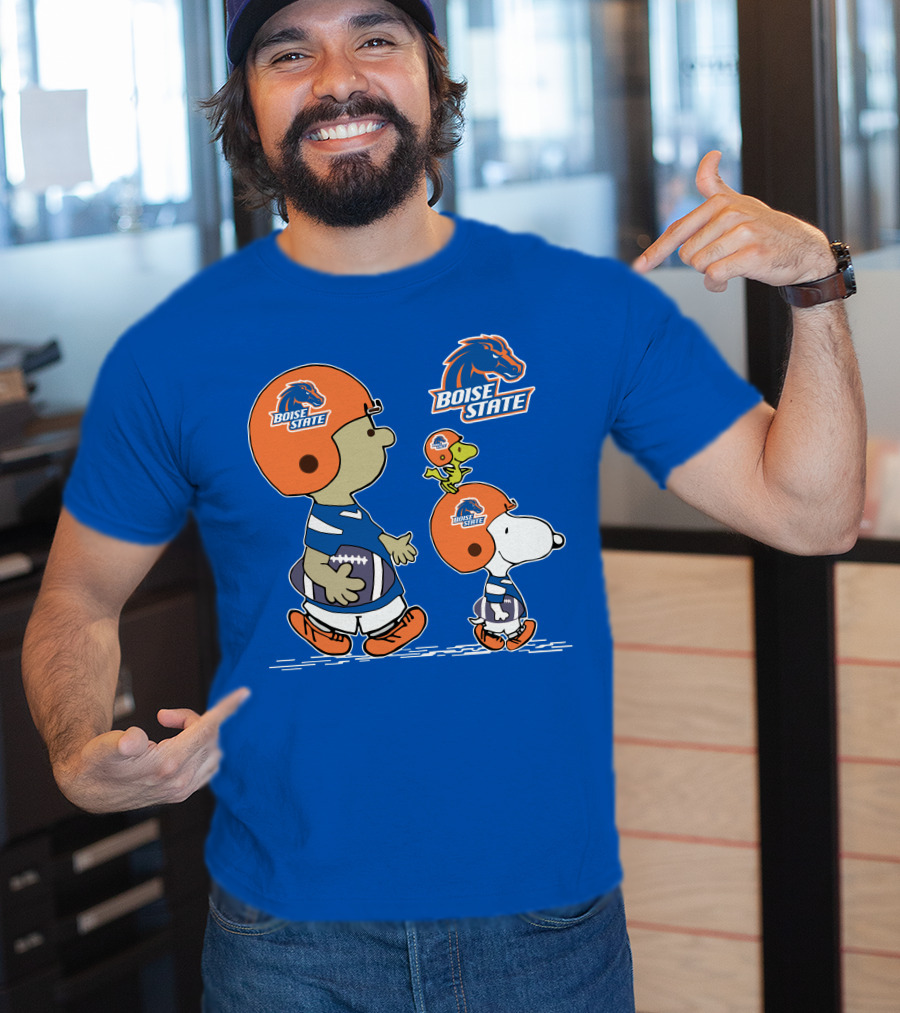 Boise State Broncos Peanuts Football Snoopy And Friends T-Shirt