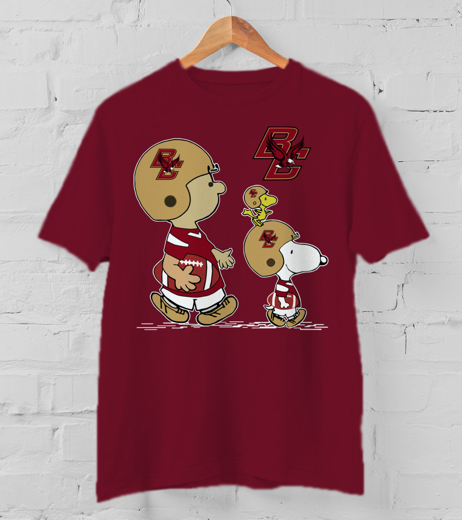 Boston College Eagles Snoopy Football BC T-Shirt