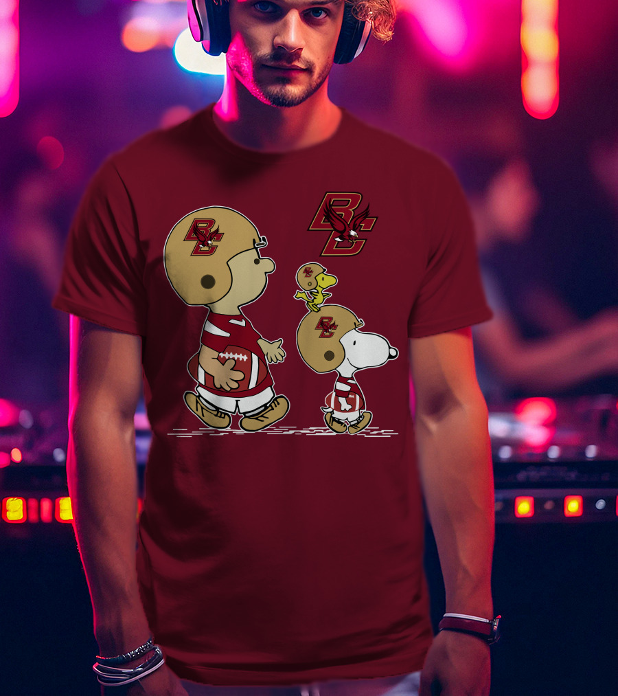 Boston College Eagles Snoopy Football BC T-Shirt