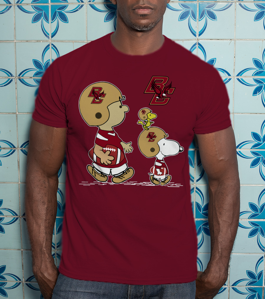 Boston College Eagles Snoopy Football BC T-Shirt