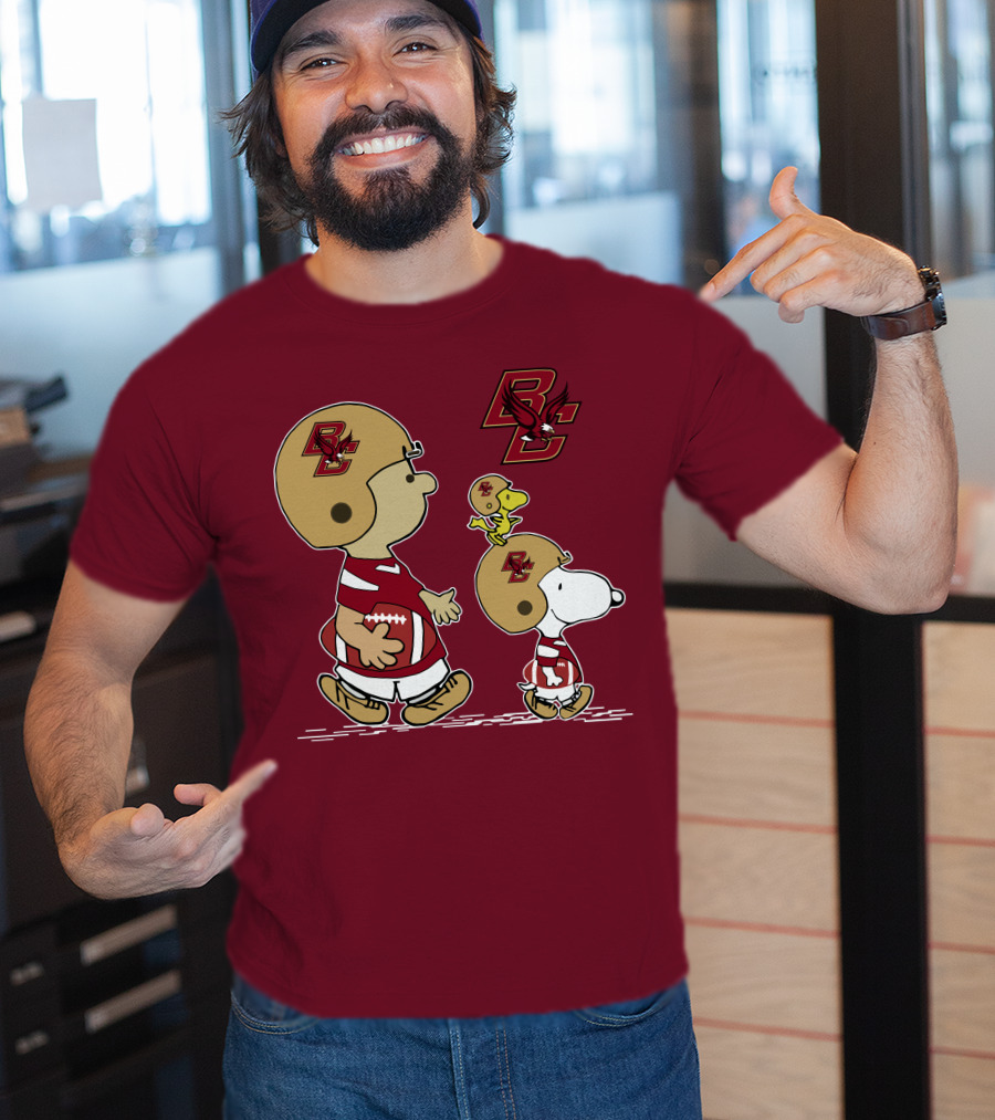 Boston College Eagles Snoopy Football BC T-Shirt