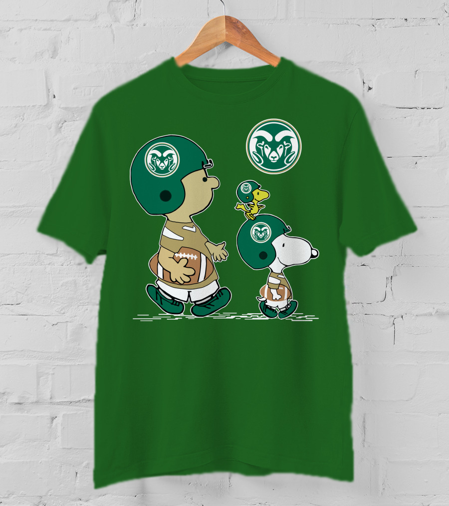Colorado State Rams Peanuts Snoopy Football Team Characters T-Shirt