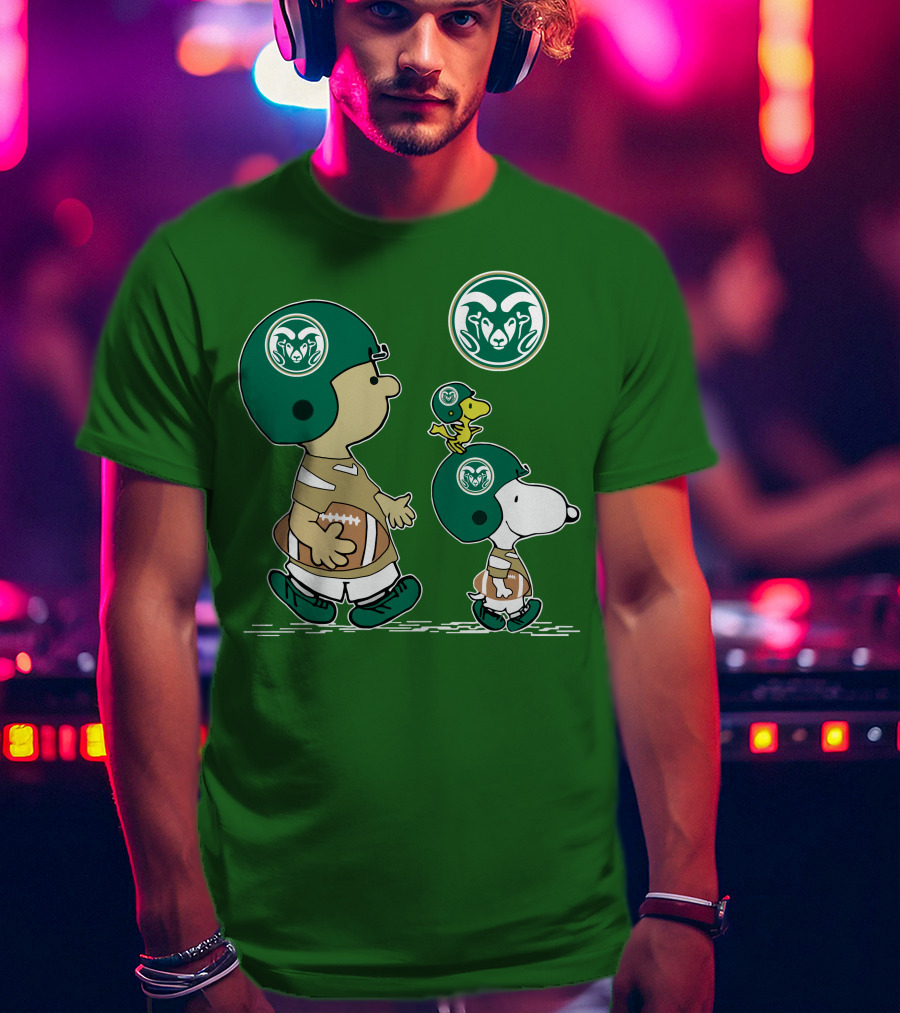 Colorado State Rams Peanuts Snoopy Football Team Characters T-Shirt