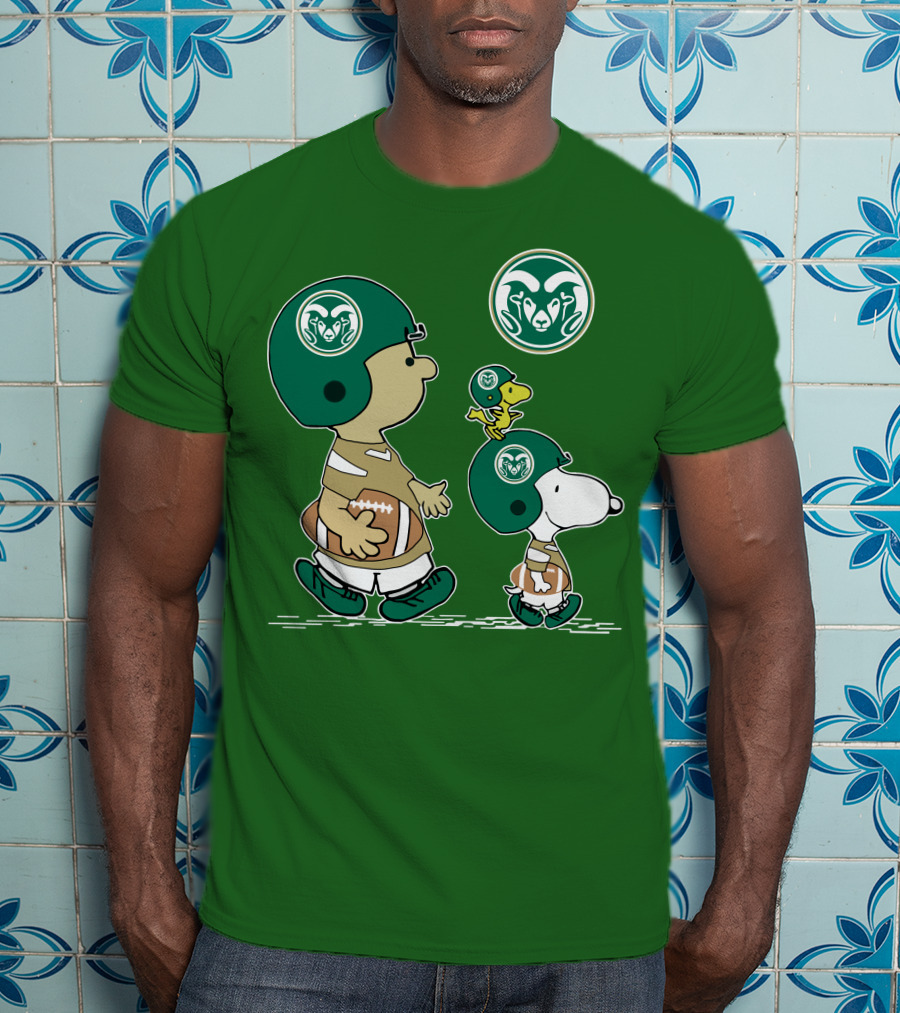 Colorado State Rams Peanuts Snoopy Football Team Characters T-Shirt