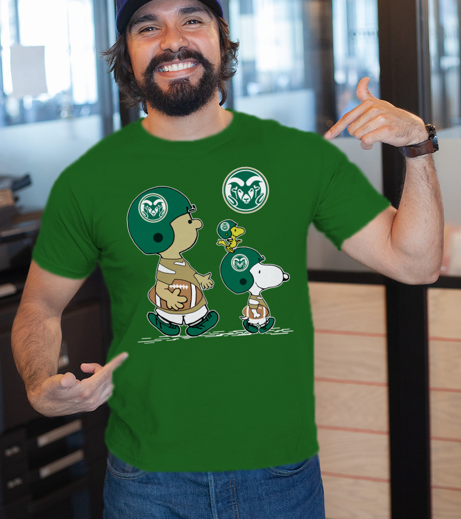 Colorado State Rams Peanuts Snoopy Football Team Characters T-Shirt