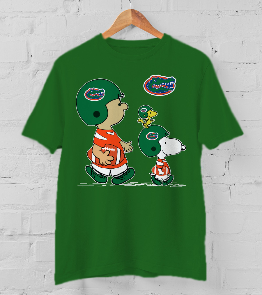 Florida Gators Snoopy And Woodstock Football Helmets T-Shirt