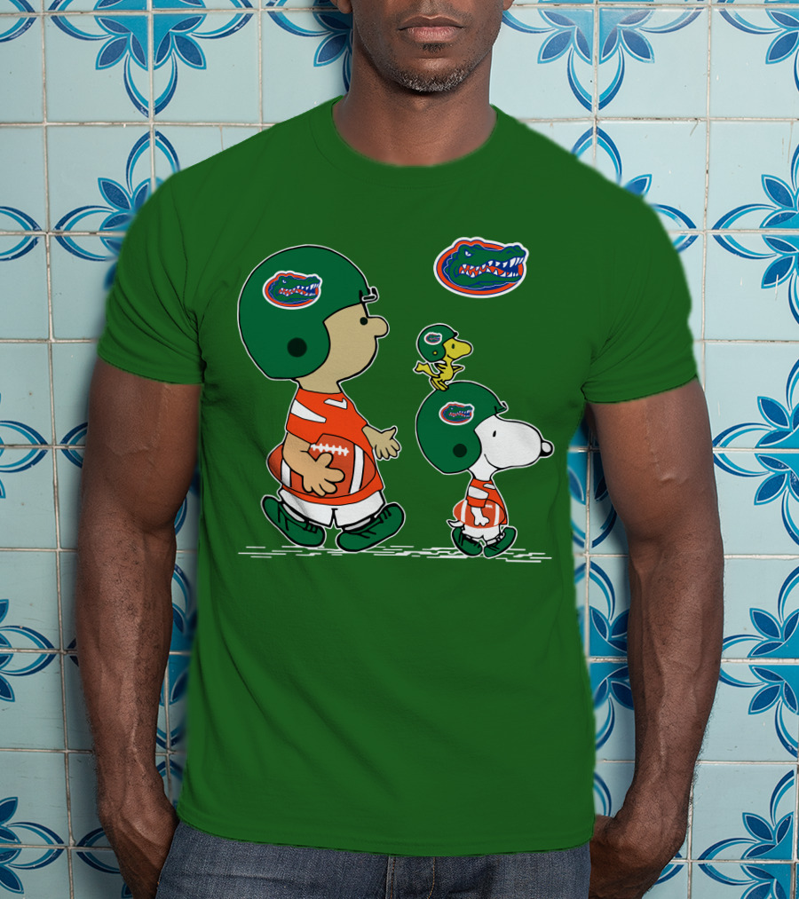 Florida Gators Snoopy And Woodstock Football Helmets T-Shirt
