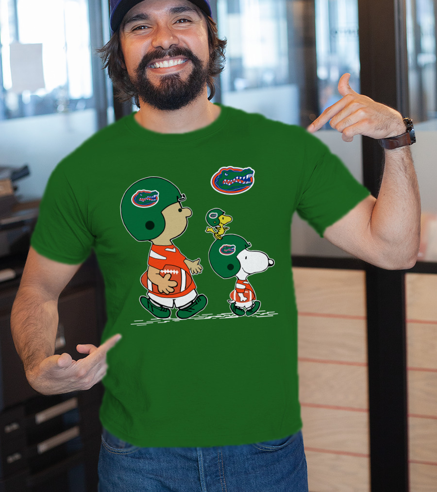 Florida Gators Snoopy And Woodstock Football Helmets T-Shirt