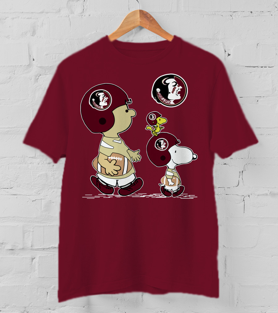 FSU Seminoles Snoopy And Woodstock Football Helmet T-Shirt