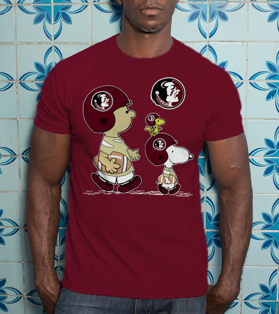 FSU Seminoles Snoopy And Woodstock Football Helmet T-Shirt
