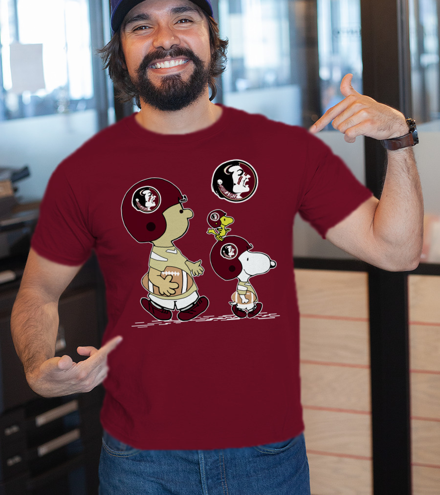 FSU Seminoles Snoopy And Woodstock Football Helmet T-Shirt