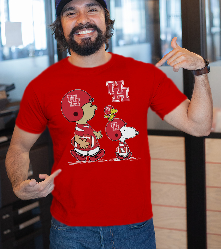 Houston Cougars Snoopy Peanuts Football Characters T-Shirt