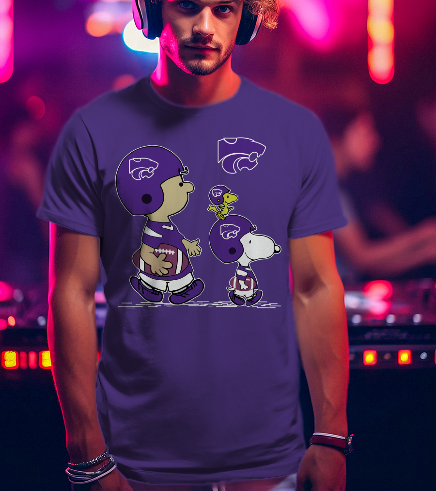 Kansas State Wildcats Snoopy And Woodstock Football Scene T-Shirt