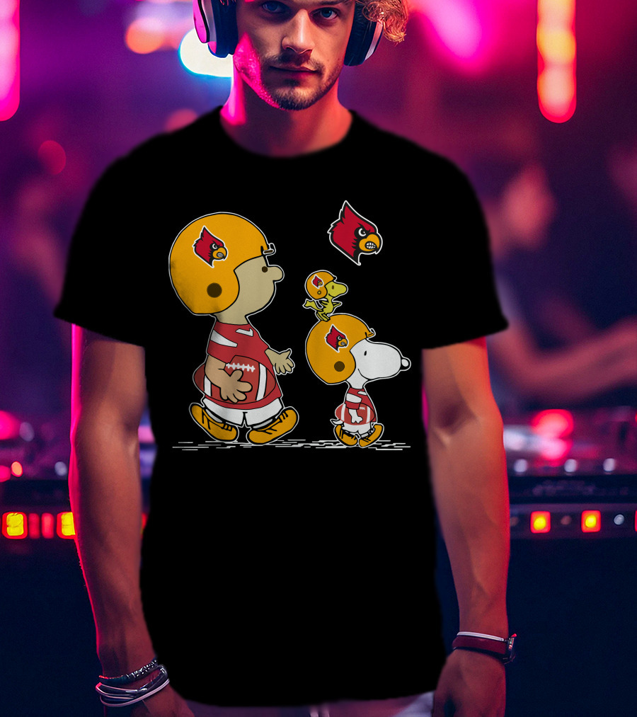 Louisville Cardinals Snoopy And Friends Football Team Spirit T-Shirt