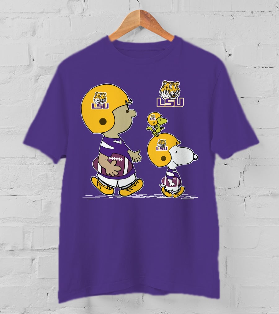 LSU Tigers Snoopy And Woodstock Football Adventure T-Shirt