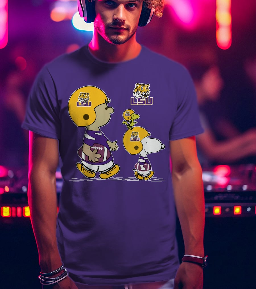 LSU Tigers Snoopy And Woodstock Football Adventure T-Shirt