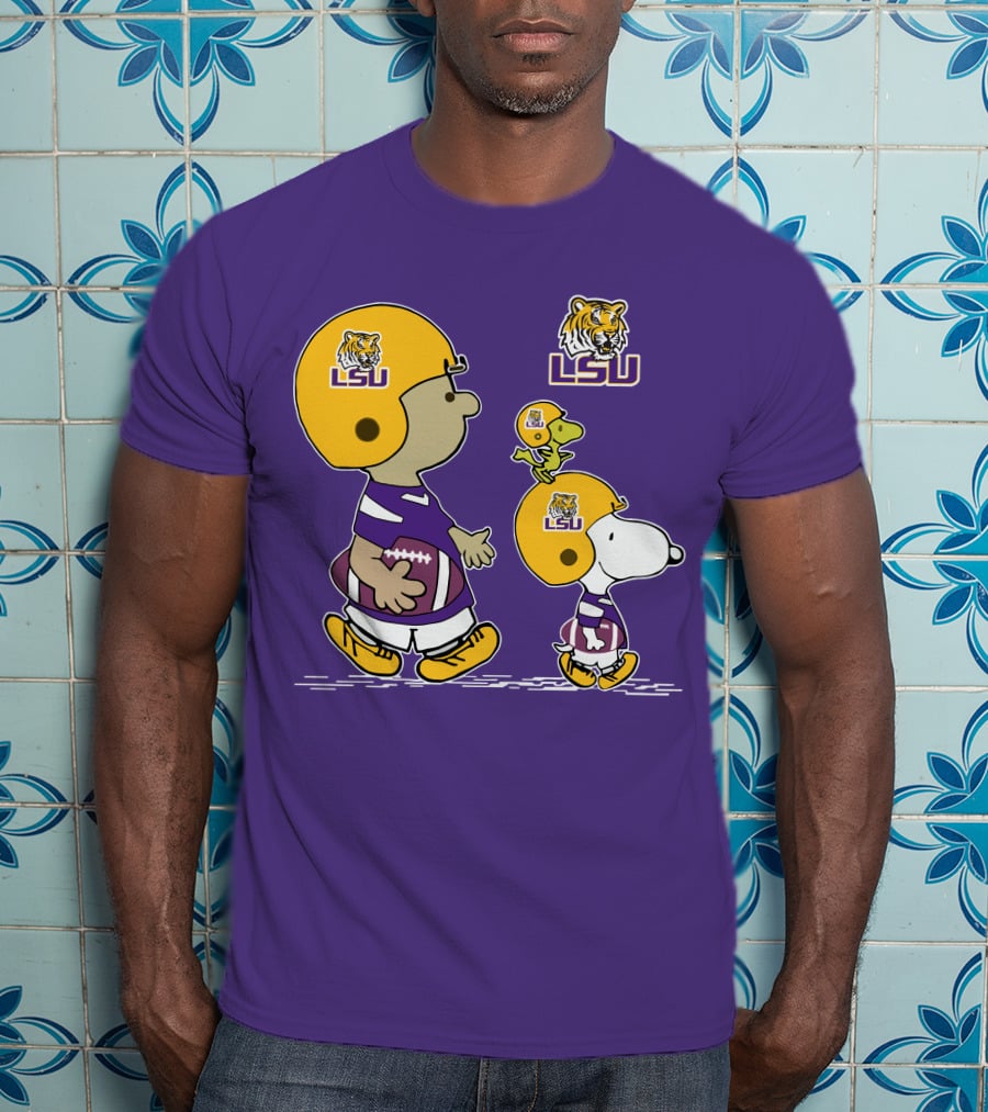 LSU Tigers Snoopy And Woodstock Football Adventure T-Shirt