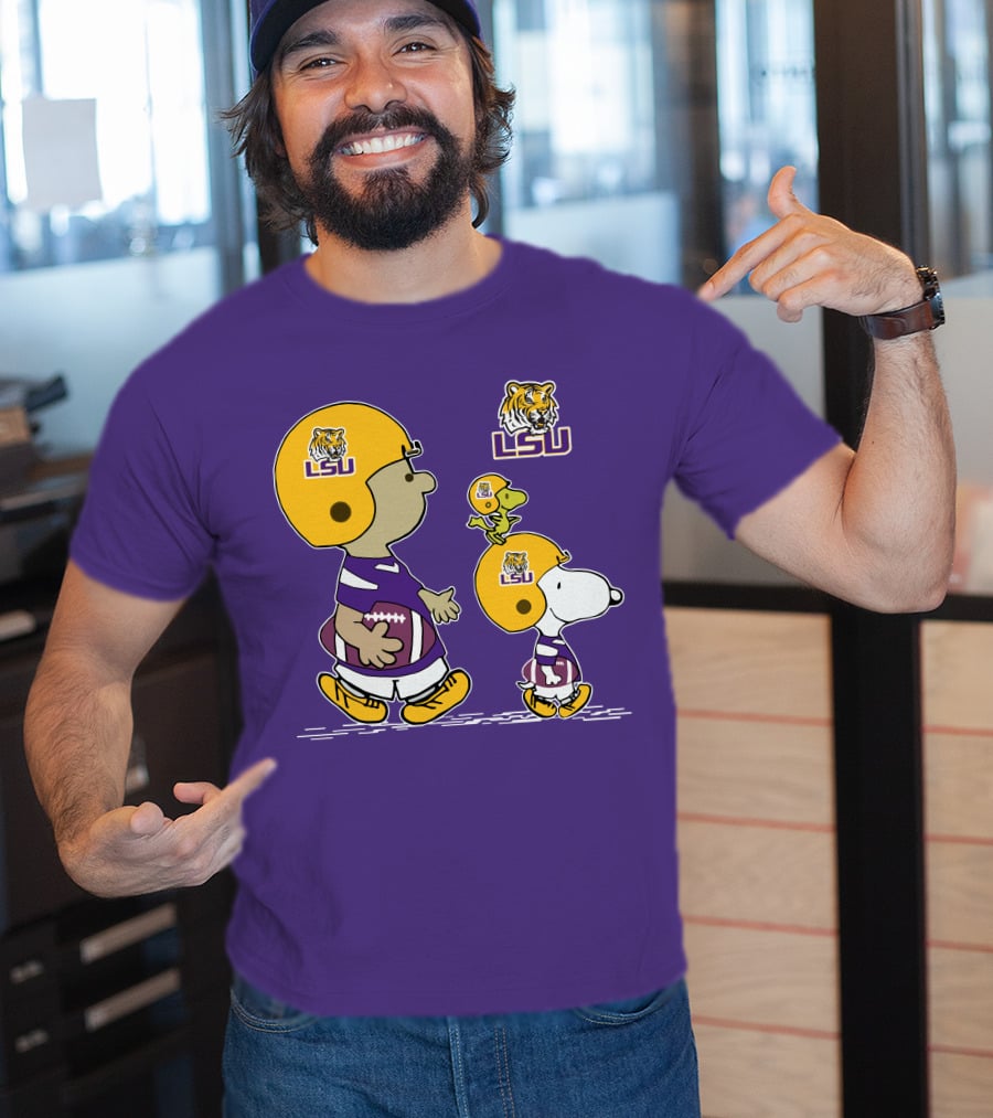 LSU Tigers Snoopy And Woodstock Football Adventure T-Shirt
