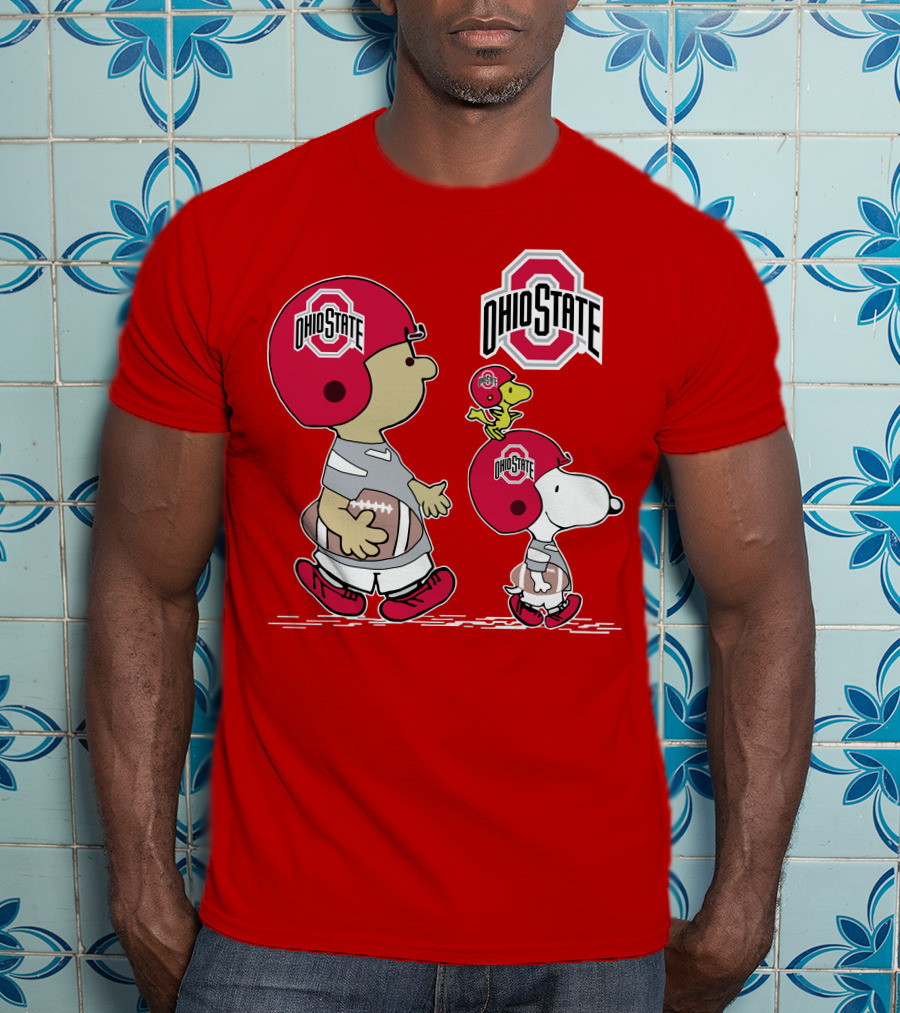 Ohio State Football Snoopy And Woodstock Peanuts Sports Gear T-Shirt
